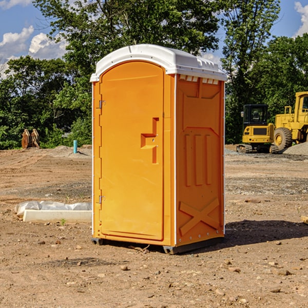 how often are the portable restrooms cleaned and serviced during a rental period in Coffee County